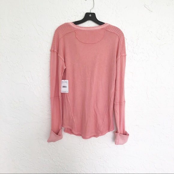 Free People Military Mix Henley Long Sleeve Top - Picture 8 of 9